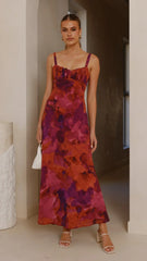 Margo Midi Dress - Dark Rose