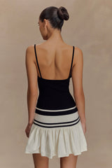 Ellison Contrast Knit Mini Dress - Black/White