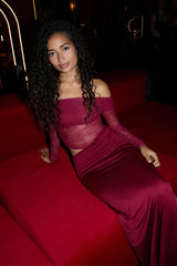 In The Current Strapless Maxi Dress Red