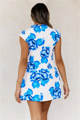 Into The Blossom Mini Dress Blue