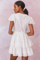 Binselle Flutter Sleeve Mini Dress
