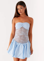 Safina Bubble Mini Dress - Blue
